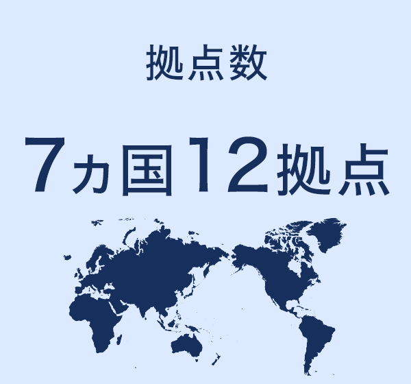 拠点数:7カ国12拠点